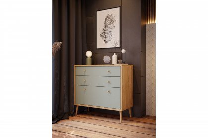 Whenua von Forte - Schlafzimmer 4-teilig Eiche Mauvella - salbeigrün