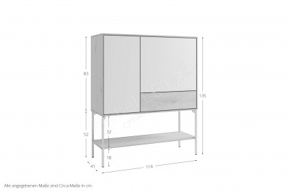 Laboe von SCHÖNER WOHNEN - Highboard in Seidengrau