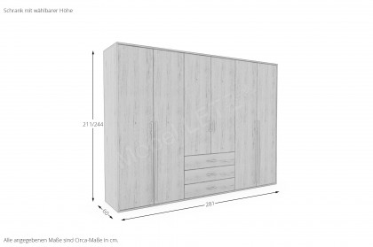 Achat Komfort von Priess - Drehkleiderschrank in Artisan Eiche Nachbildung