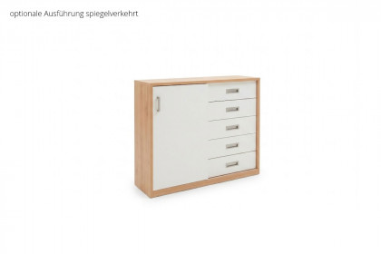 MULTIFLEX von Schlüter Möbelfabrik - Schiebetürkommode DE LUXE weiß - Kernbuche