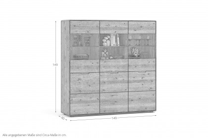 WZ-0663 von GK Möbelvertrieb - Highboard III aus Wildeiche