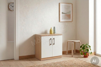 MULTIFLEX von Schlüter Möbelfabrik - BASIC Kommode 2-türig Buche - weiß