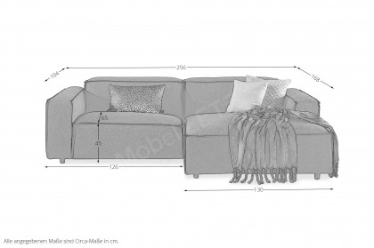 Square-LE21 von Easy Sofa - Polstersofa rechts antracite