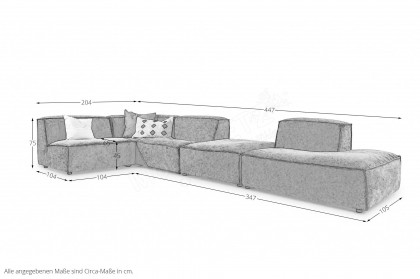 Square-LE21 von Easy Sofa - Lounge-Sofa links olive