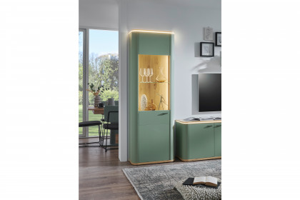 Lissabon von IDEAL Möbel - Vitrine in Salbei mit Eiche Artisan