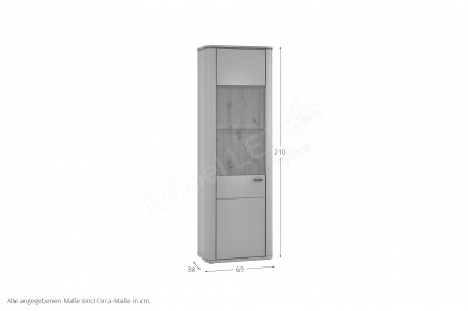 Lissabon von IDEAL Möbel - Vitrine in Salbei mit Eiche Artisan