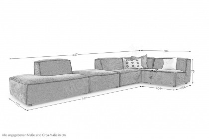Square-LE21 von Easy Sofa - Lounge-Sofa rechts olive