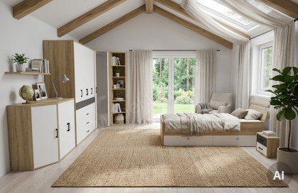 Riva von Priess - Jugendzimmer-Set - Sonoma Eiche/ Lichtweiß