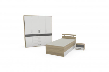 Riva von Priess - Jugendzimmer-Set - Sonoma Eiche/ Lichtweiß