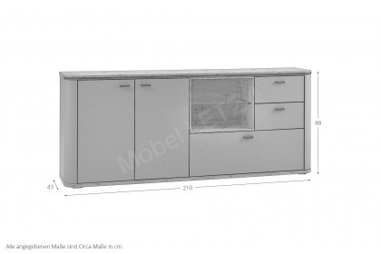 Lissabon von IDEAL Möbel - Sideboard in Salbei/ Eiche Artisan