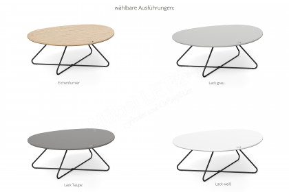 Studio Pebbles von JOOP! - Couchtisch in Eiche mit Rohrgestell