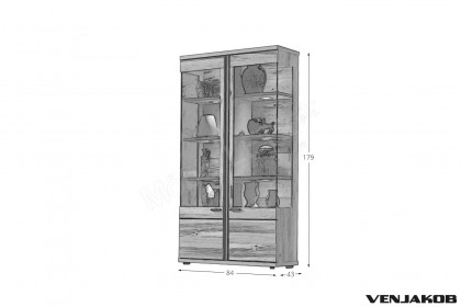 Plan X4 von Venjakob - Vitrine Eiche rustico geölt