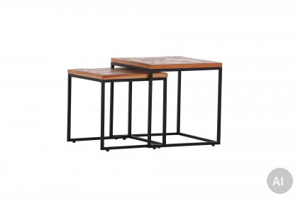 Siesta von GUTMANN - Beistelltisch-Set 68169 Massivholz/ Metall schwarz