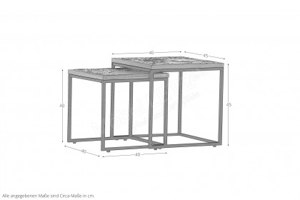 Siesta von GUTMANN - Beistelltisch-Set 68169 Massivholz/ Metall schwarz