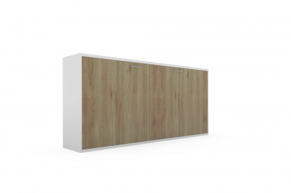 Riva von Priess - Schrankbett ca. 213 cm breit, Lichtweiß/ Artisan Eiche