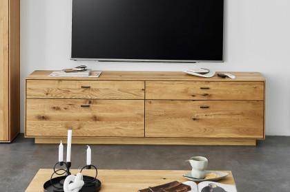 Olvera von IDEAL Möbel - Lowboard Asteiche mit 2 Klappen und 2 Schubkästen