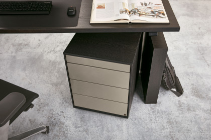 Kara-Frame von Musterring - Rollcontainer in Eiche graphit/ Seidengrau