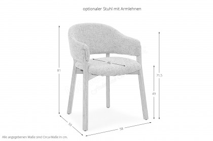 Tjark von Musterring - Esszimmertisch Eiche massiv satin, matt lackiert