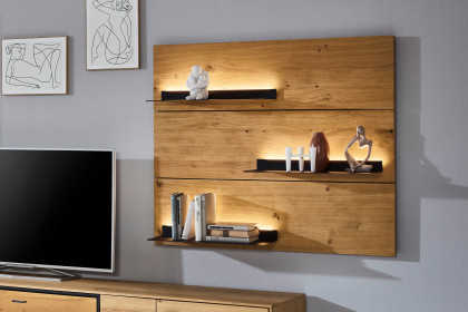 Olvera von IDEAL Möbel - Wandboard Asteiche mit drei Metallablageböden