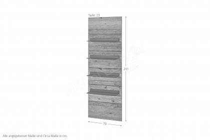 Olvera von IDEAL Möbel - Wandboard in Asteiche mit vier Metallböden
