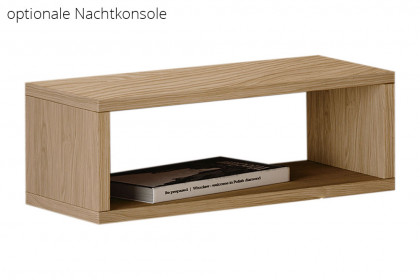Meran von Schösswender - Bett mit Stoff-Kopfteil Casella Eiche hell