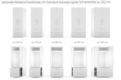 MULTIFLEX von Schlüter Möbelfabrik - Kombischrank deLuxe polarweiß