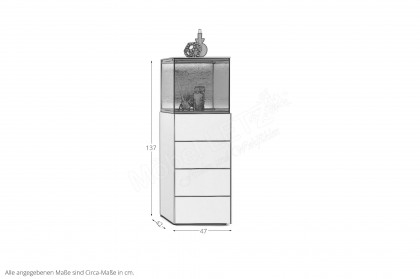 Q-Media 2.0 von Musterring - Vitrine 086 Lack weiß