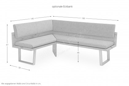 Brügge von Schösswender - Esstisch mit edelstahlfarbigem Gestell