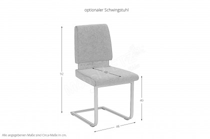 Brügge von Schösswender - Esstisch mit edelstahlfarbigem Gestell
