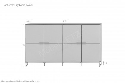 Kara-System von Musterring - Sideboard in Lack piniengrün