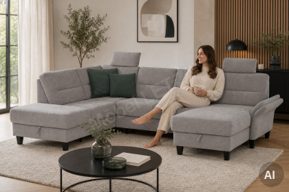 Westerland von Sit & More - Wohnlandschaft links light-grey