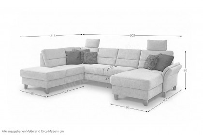 Westerland von Sit & More - Wohnlandschaft links light-grey