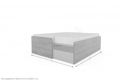 Riva von Priess - Einzelbett 90x200 cm in Artisan Eiche Nachbildung