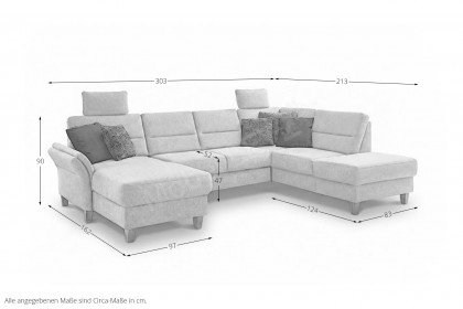 Westerland von Sit & More - Wohnlandschaft rechts light-grey