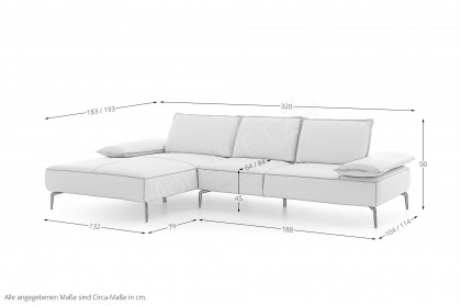 16568 Caipirinjaa von Willi Schillig - Ecksofa Variante links greige