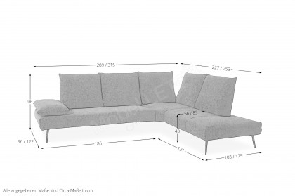 16768 Negrooni von Willi Schillig - Ecksofa Ausführung rechts denim