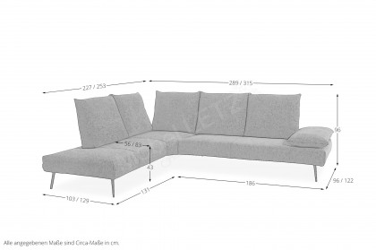 16768 Negrooni von Willi Schillig - Ecksofa Ausführung links denim