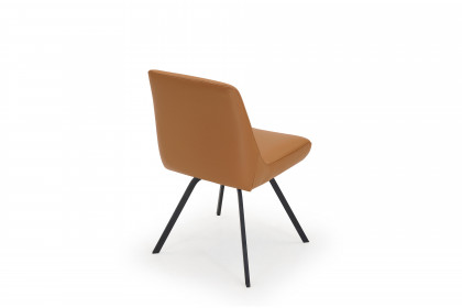 9019 von Hjort Knudsen - Esszimmerstuhl cognac/ schwarz matt