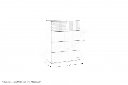 Studio Dresser 001 von JOOP! - Schubladen-Kommode lava - JOOP!-Glas