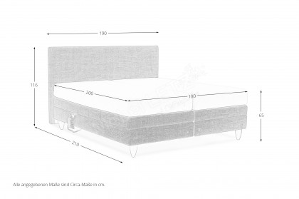Eske von Tidur - Boxspringbett dunkel-beige mit Motor