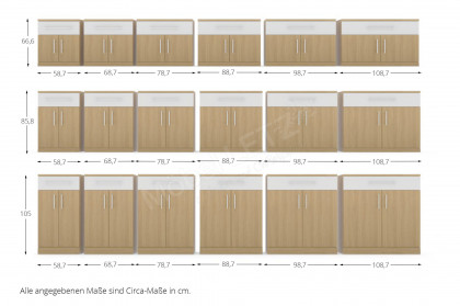 MULTIFLEX von Schlüter Möbelfabrik - Kommode BASIC Eiche - weiß Hochglanz