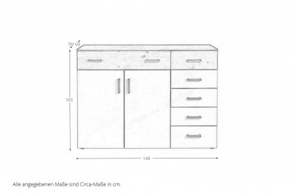 MULTIFLEX von Schlüter Möbelfabrik - Kommode NEXT Artisan Eiche - sand
