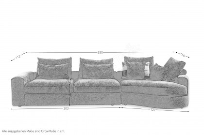 Niella von Easy Sofa - Ecksofa rechts dunkelgrau