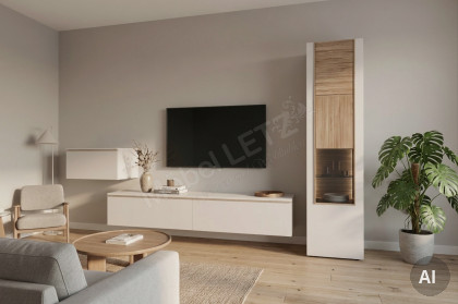 V/lacera living von Voglauer - Wohnwand taupe mit Wildeichenrelief
