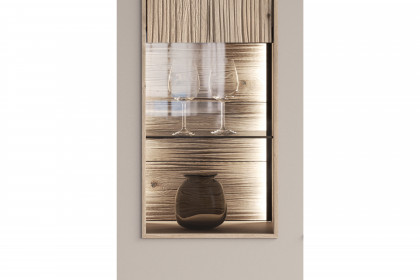 V/lacera living von Voglauer - Wohnwand taupe mit Wildeichenrelief