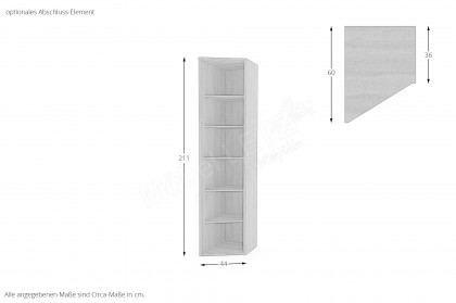 Riva von Priess - Drehtürenschrank ca. 211 cm hoch - Artisan Eiche/ Sandgrau