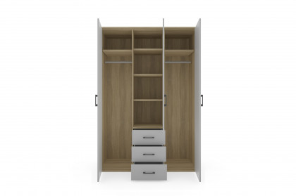 Riva von Priess - Drehtürenschrank ca. 211 cm hoch - Artisan Eiche/ Sandgrau