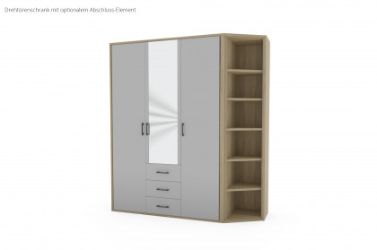 Riva von Priess - Drehtürenschrank ca. 211 cm hoch - Artisan Eiche/ Sandgrau
