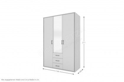 Riva von Priess - Drehtürenschrank ca. 211 cm hoch - Artisan Eiche/ Sandgrau