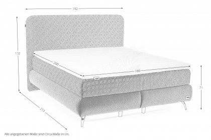 Studio Bed 003 von JOOP! - Boxspringbett silver 180 x 200 cm